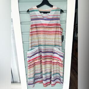 Inoah NWT rainbow dress knit sleeveless art to wear lagenlook artsy cool fall XL